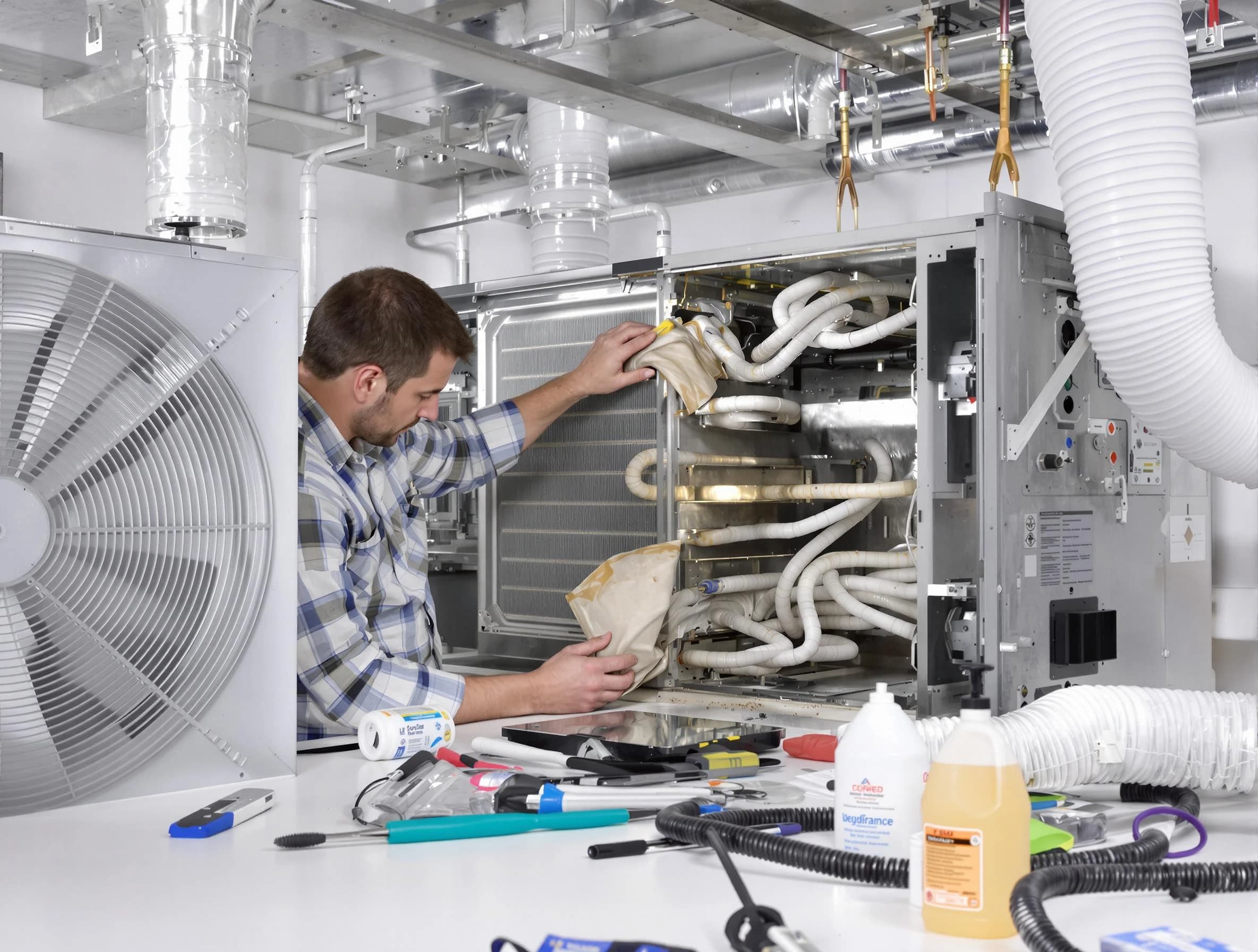 Glen Allen Air Duct Cleaning specialist performing precision AC coil cleaning in Glen Allen