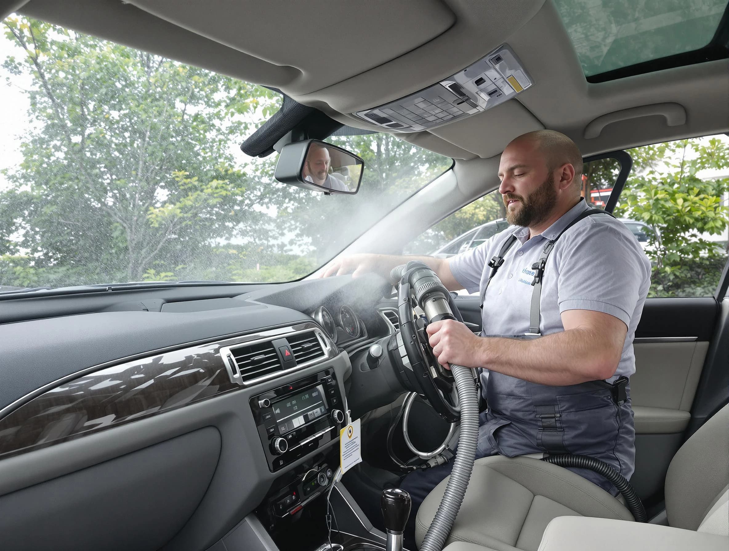 Glen Allen Air Duct Cleaning specialist performing professional car duct cleaning in Glen Allen