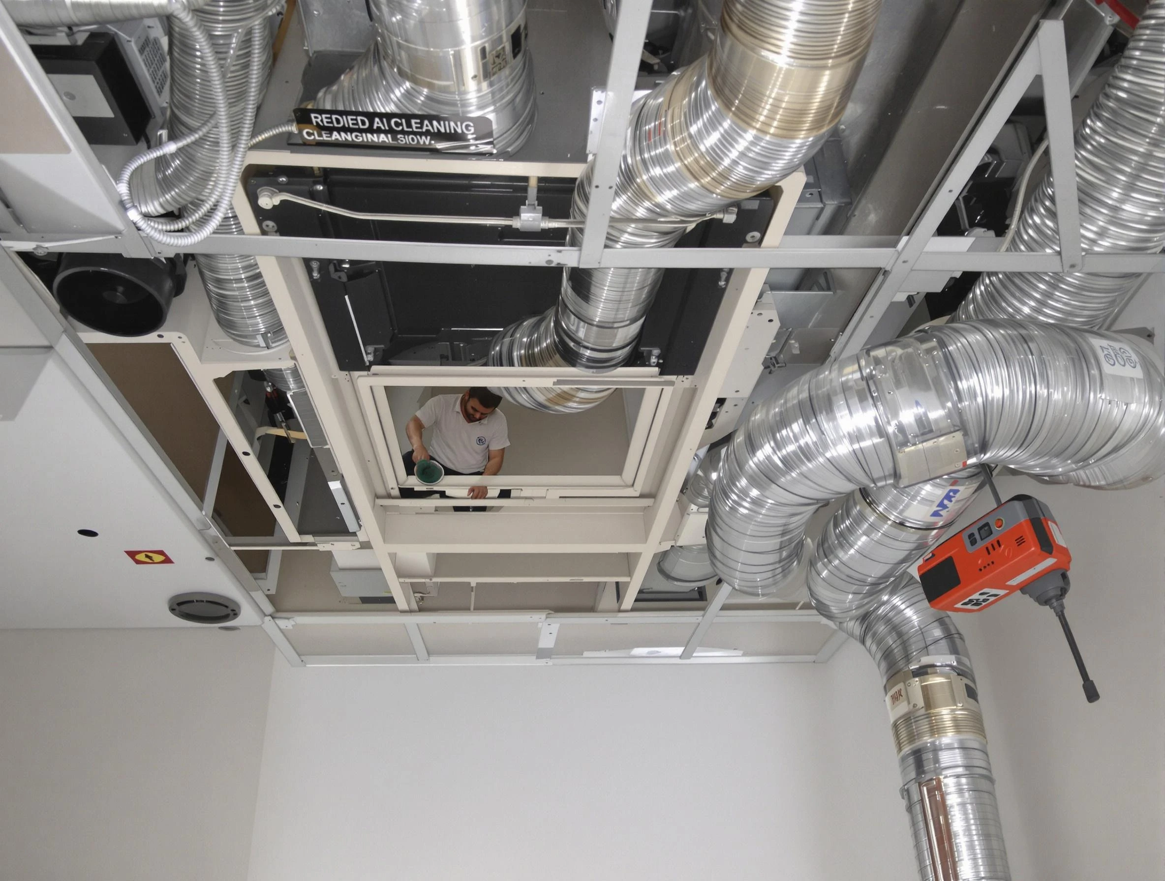Glen Allen Air Duct Cleaning technician performing detailed central duct system cleaning in Glen Allen