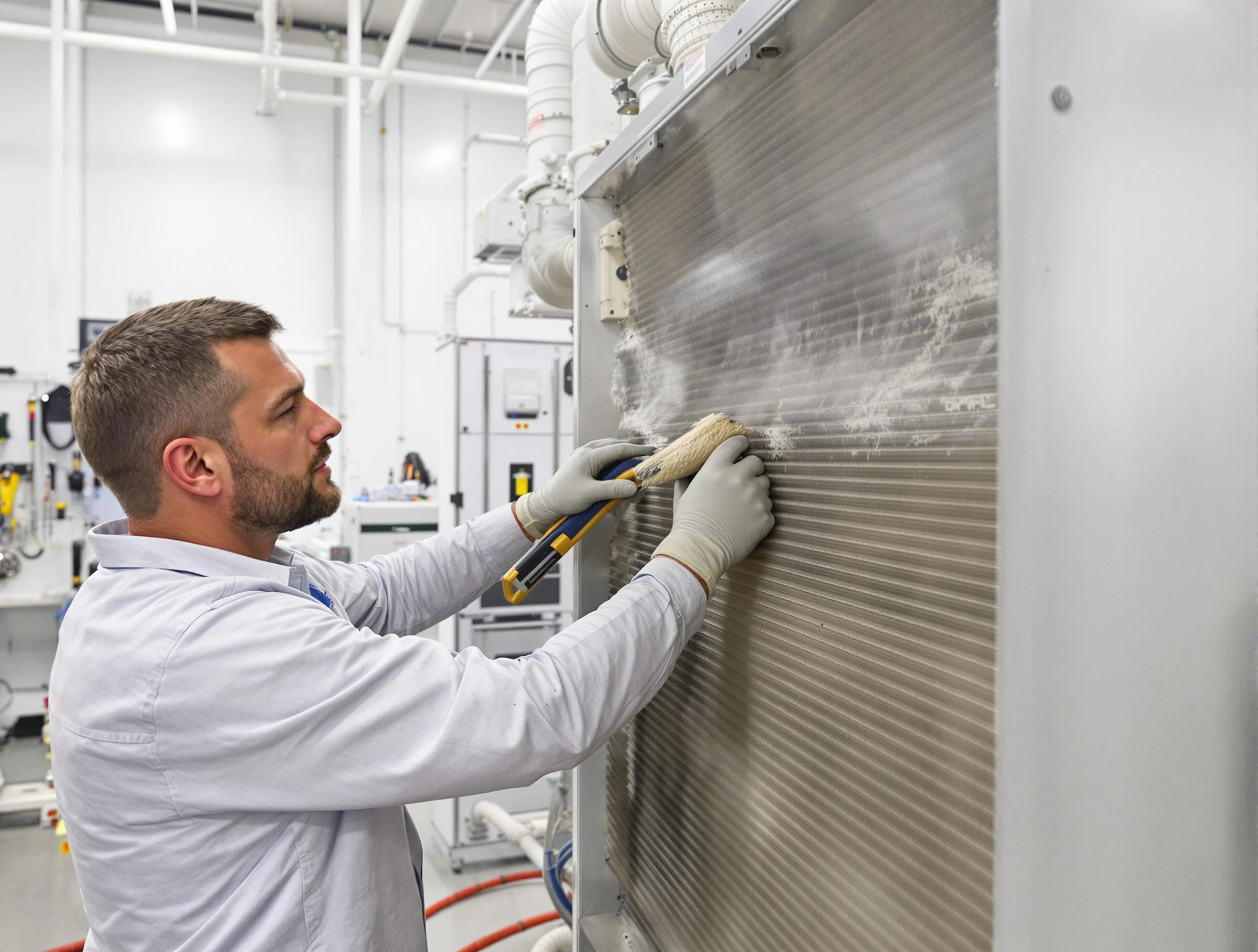Glen Allen Air Duct Cleaning technician performing precision commercial coil cleaning at a Glen Allen business