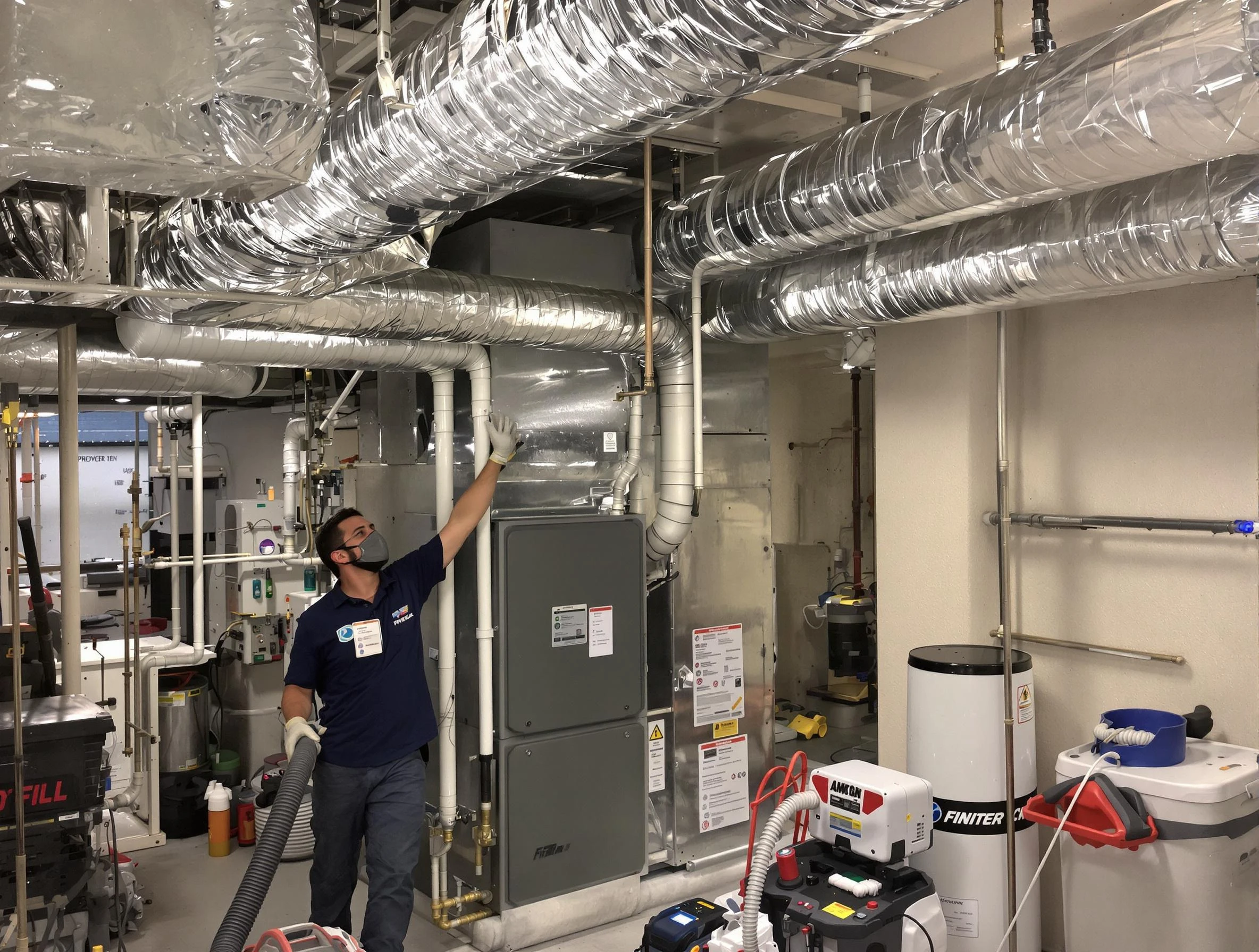Glen Allen Air Duct Cleaning specialist performing thorough furnace duct cleaning in a Glen Allen residence