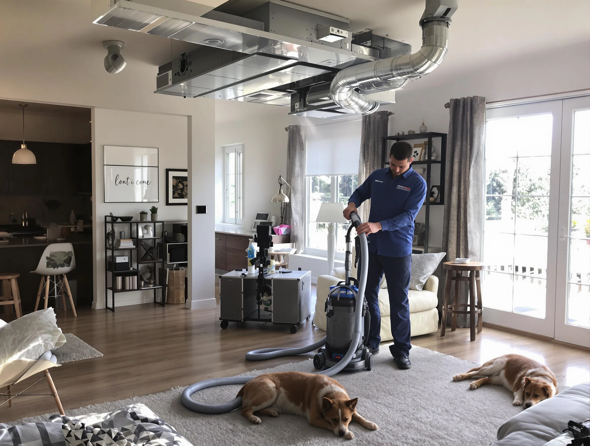 Glen Allen Air Duct Cleaning technician performing detailed indoor duct cleaning for improved air quality in Glen Allen